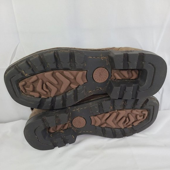 UGG Australia Dyersville Brown Sheepskin Leather Slip On Loafers Shoes Mens 11 - Picture 7 of 10